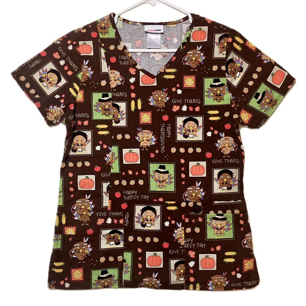 Scrubstar Thanksgiving Scrub Top Size XS